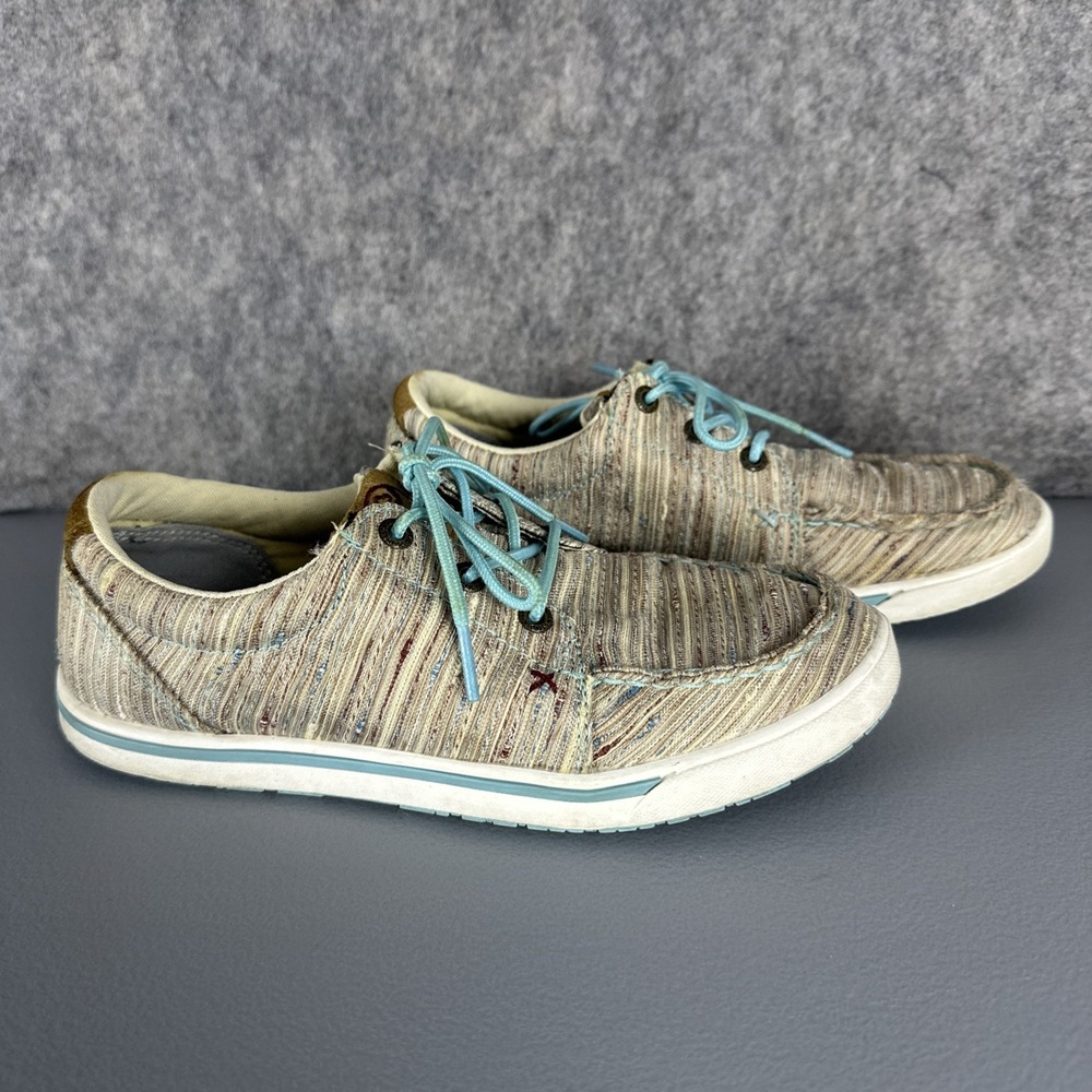 Twisted X Sneaker Womens 6.5 Turquoise Hooey Loper Casual Striped WHYC011